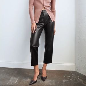 Babaton Vegan Leather Command Cropped Pants